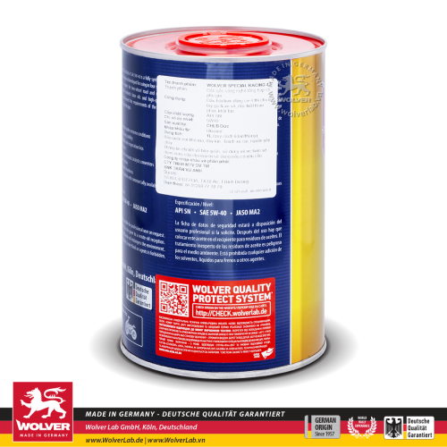 Wolver 4T Special Racing 5W-40 SN 1L (Fully Synthetic)